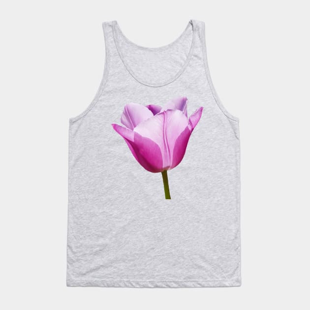 Mauve Tulip Floral Photo Tank Top by ellenhenryart